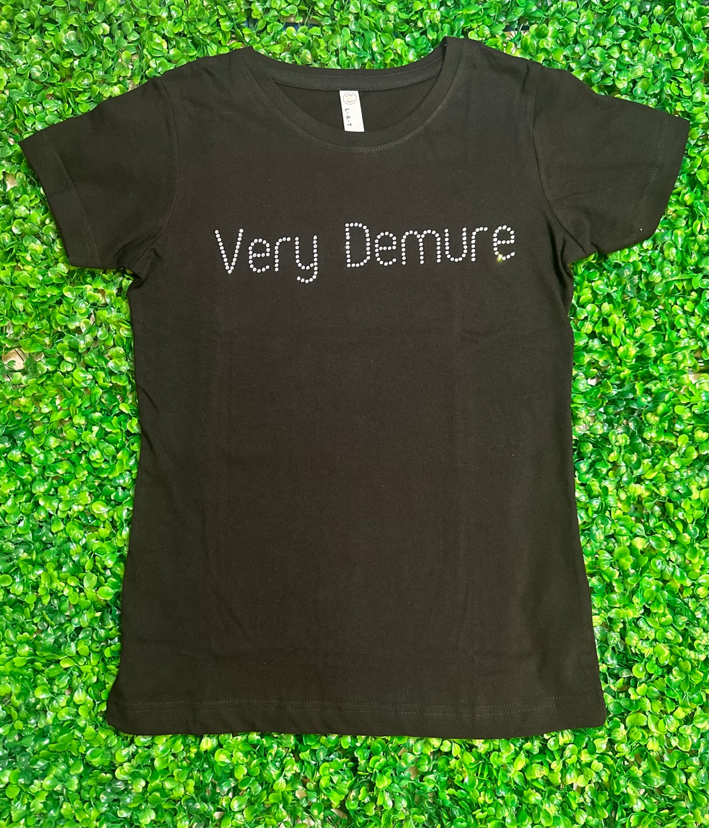 Very Demure Tee Crystal Rhinestones